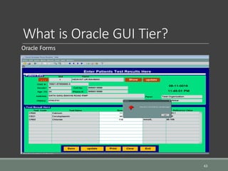 What is Oracle GUI Tier?
Oracle Forms
43
 