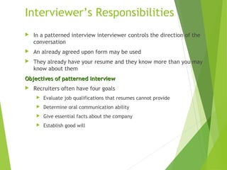 Interviewee Responsibilities Lecture 1 | PPT