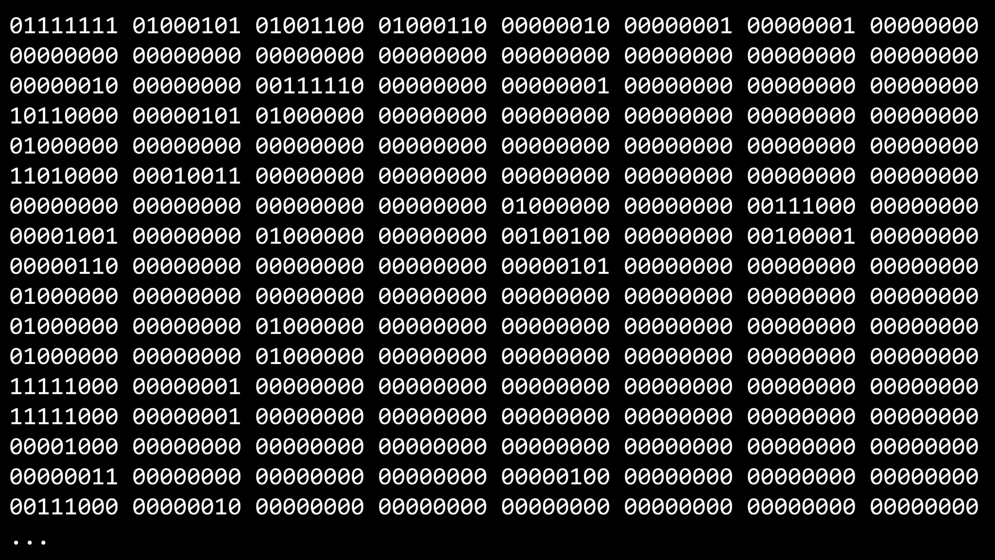 01111111 01000101 01001100 01000110 00000010 00000001 00000001 00000000 00000000 00000000 00000000 00000000 00000000 00000000 00000000 00000000 00000010 00000000 00111110 00000000 00000001 00000000 00000000 00000000 10110000 00000101 01000000 00000000 00000000 00000000 00000000 00000000 01000000 00000000 00000000 00000000 00000000 00000000 00000000 00000000 11010000 00010011 00000000 00000000 00000000 00000000 00000000 00000000 00000000 00000000 00000000 00000000 01000000 00000000 00111000 00000000 00001001 00000000 01000000 00000000 00100100 00000000 00100001 00000000 00000110 00000000 00000000 00000000 00000101 00000000 00000000 00000000 01000000 00000000 00000000 00000000 00000000 00000000 00000000 00000000 01000000 00000000 01000000 00000000 00000000 00000000 00000000 00000000 01000000 00000000 01000000 00000000 00000000 00000000 00000000 00000000 11111000 00000001 00000000 00000000 00000000 00000000 00000000 00000000 11111000 00000001 00000000 00000000 00000000 00000000 00000000 00000000 00001000 00000000 00000000 00000000 00000000 00000000 00000000 00000000 00000011 00000000 00000000 00000000 00000100 00000000 00000000 00000000 00111000 00000010 00000000 00000000 00000000 00000000 00000000 00000000 ... 