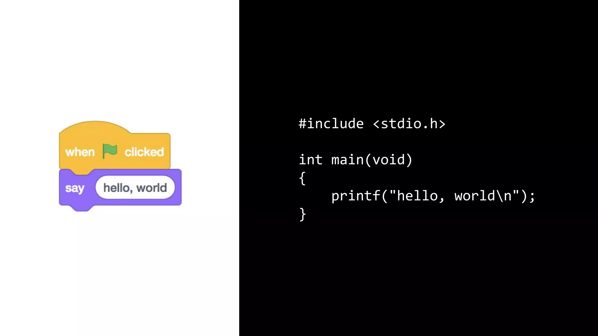 #include <stdio.h> int main(void) { printf("hello, worldn"); } 