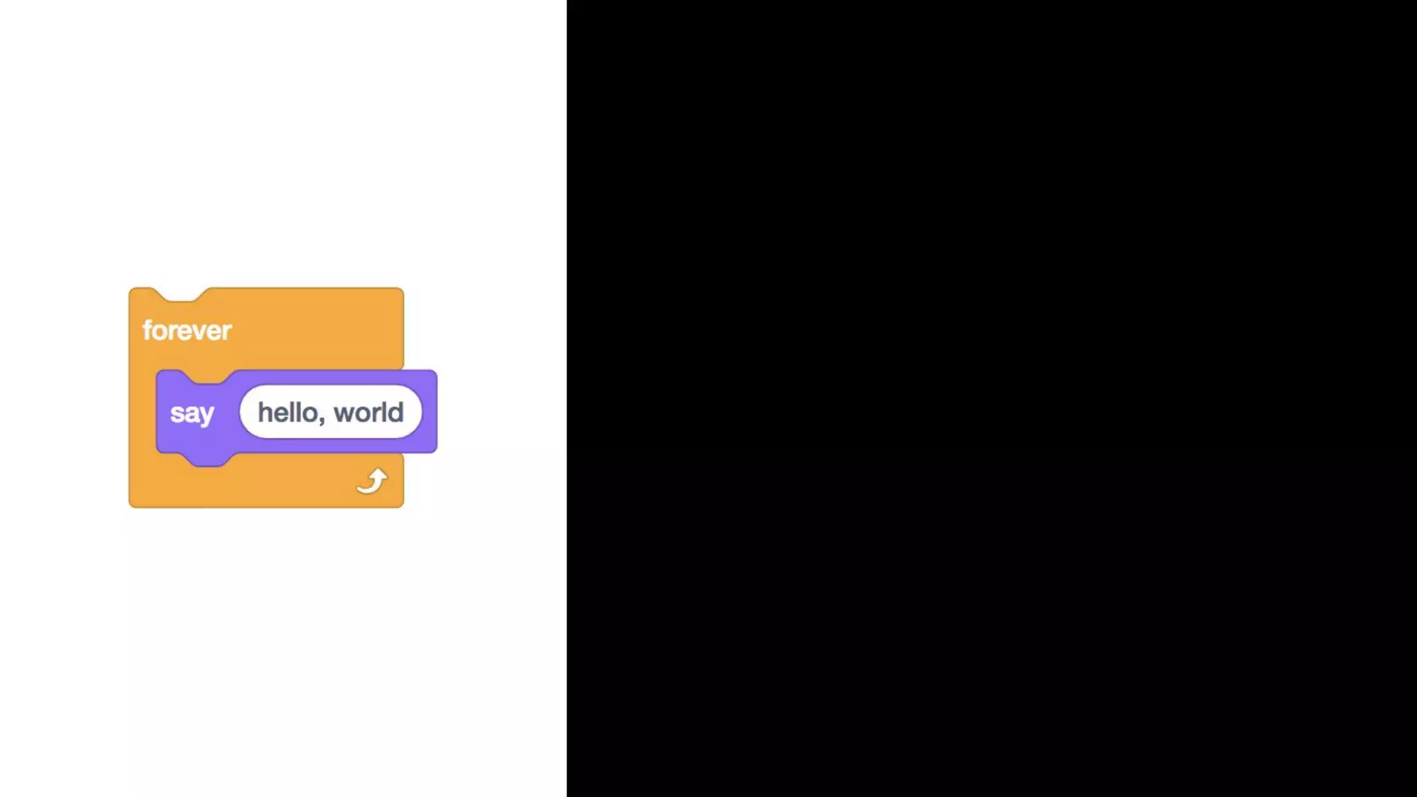 while (true) { printf("hello, worldn"); } 