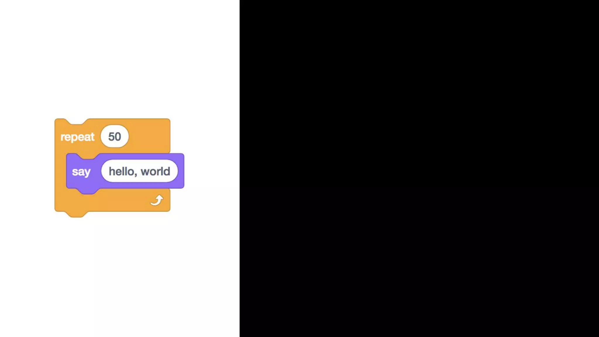 for (int i = 0; i < 50; i++) { printf("hello, worldn"); } 