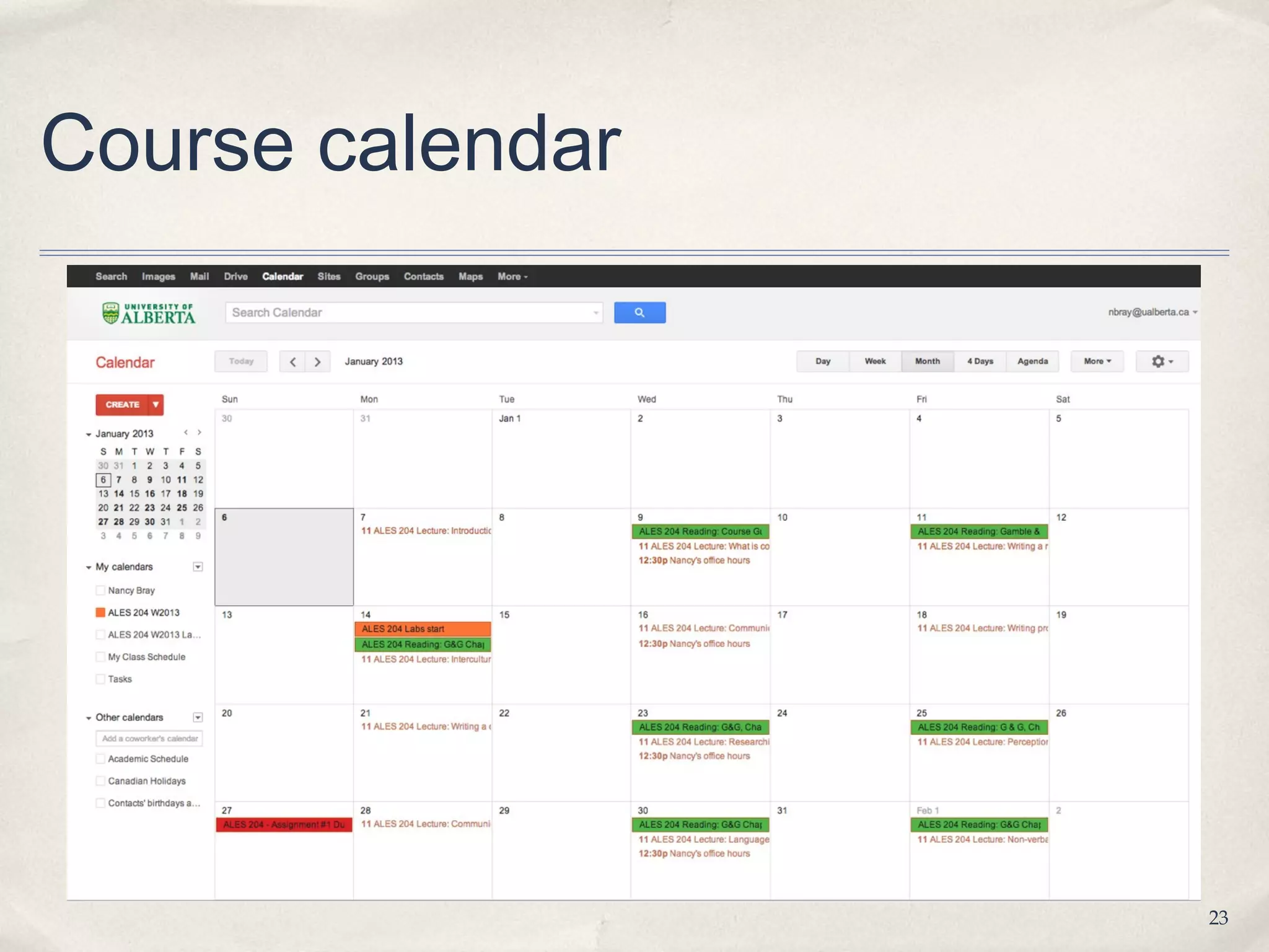 Course calendar




                  23
 