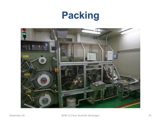 Packing
November 20 BHM 112 Non Alcoholic Beverages 25
 
