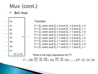 • 8x1 mux
 