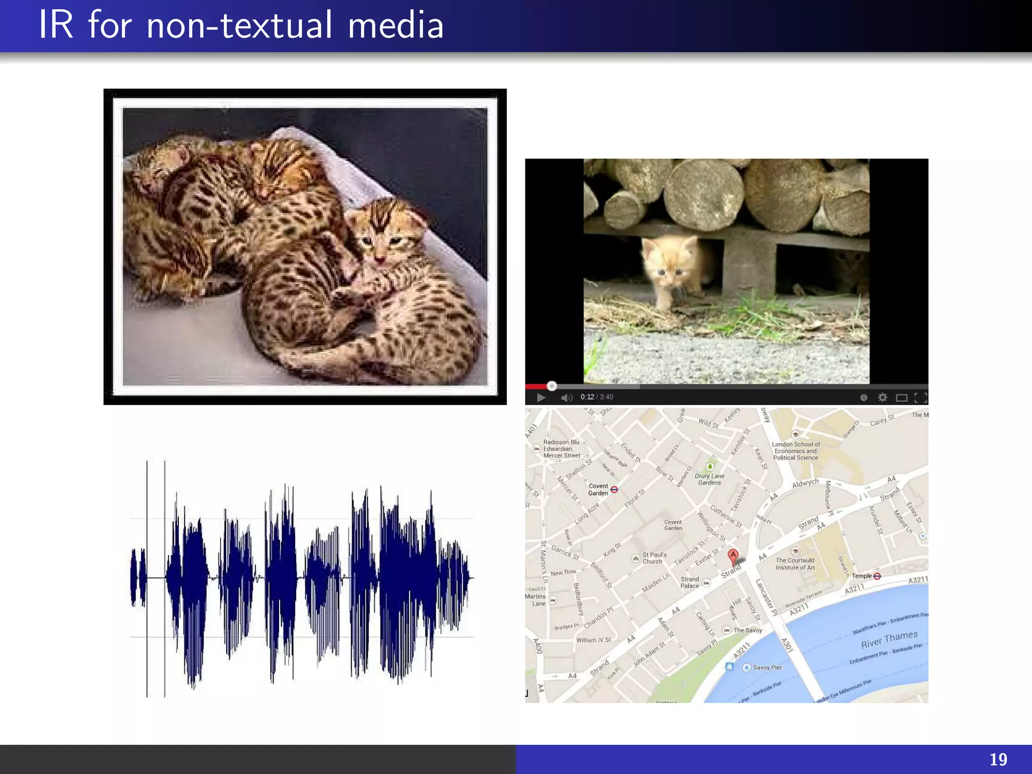 IR for non-textual media
19
 