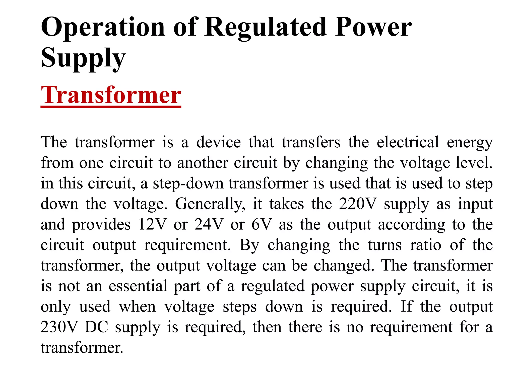 Regulated Output regulated power supply | PPTX