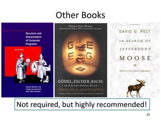 27
Other Books
Not required, but highly recommended!
 