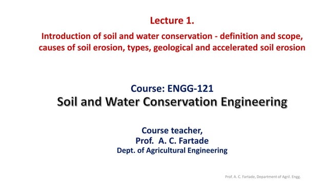 Lecture 1 Introduction Of Soil Water Conservation Pdf Lecture 1 Introduction Of Soil Water Conservation Pdf
