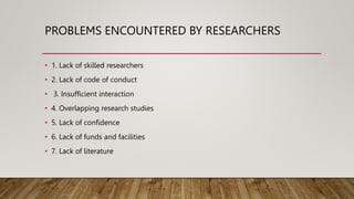Encountered Problem Research Example business research methods 1 introduction | PPTX | Science