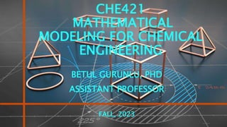 Mathematical Modeling In Chemical Engineering Ppt Mathematical Modeling In Chemical Engineering Ppt