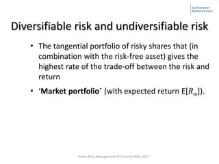 Undiversifiable Risk Examples Lecture 1. Financial risk management lecture 1 | PDF
