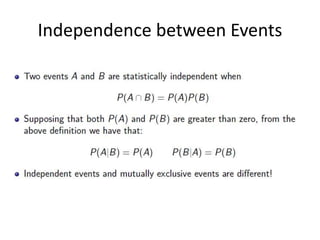 Independence between Events
 