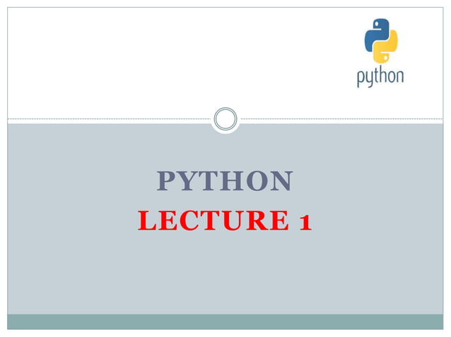Basic Python Introduction Lecture 1.pptx