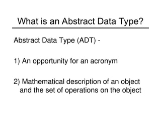 INTRODUCTION TO DATA STRUCTURES LECTURE! | PPT