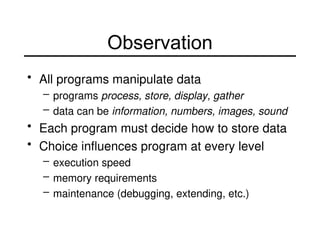 INTRODUCTION TO DATA STRUCTURES LECTURE! | PPT
