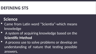 Lecture_1.pptx topic in STS SCIENCE TECHNOLOGY AND SOCIETY | PPTX