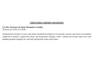 Basic mechanics of solids for civil engieering | PPTX
