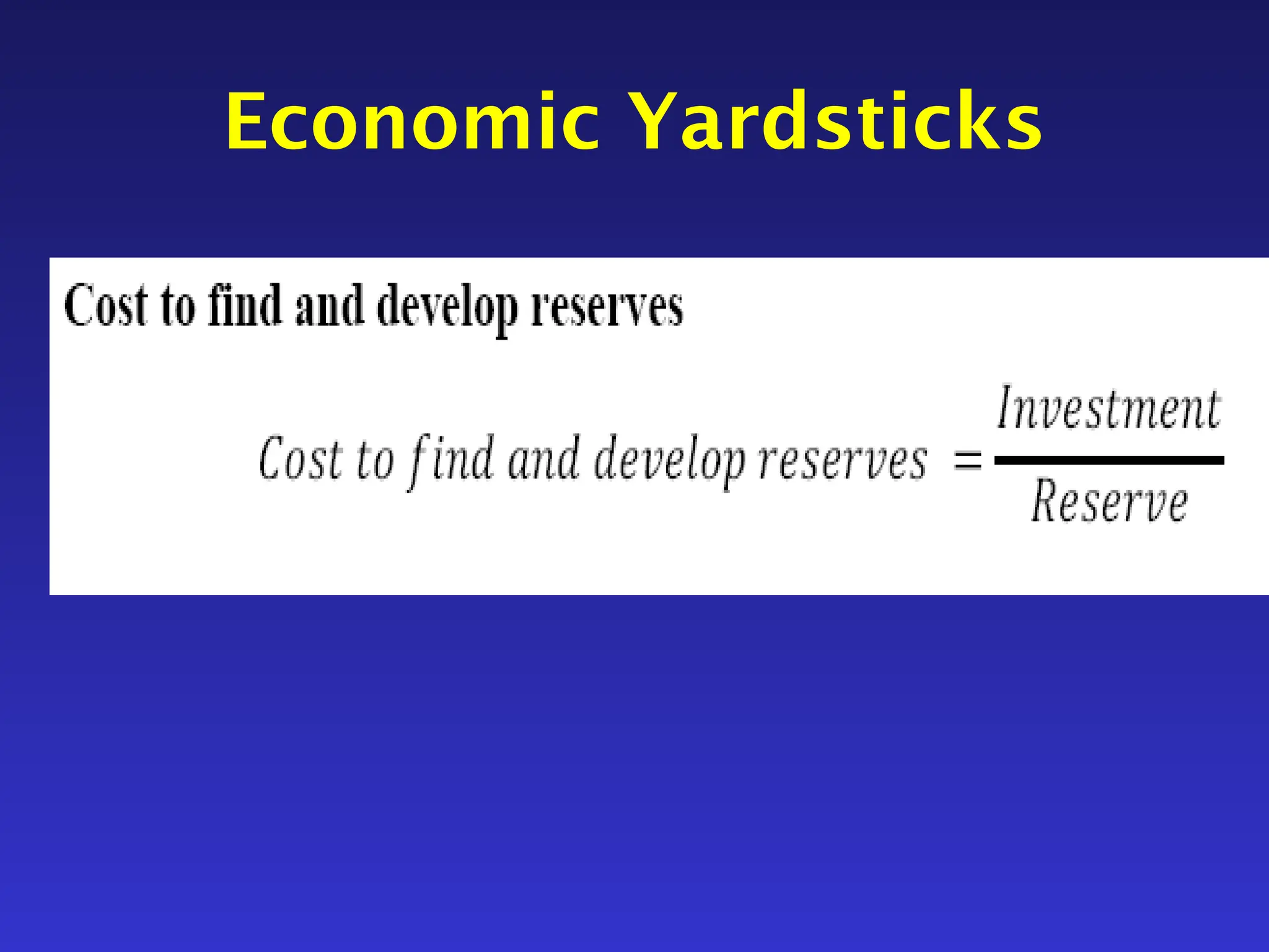 Economic Yardsticks
 