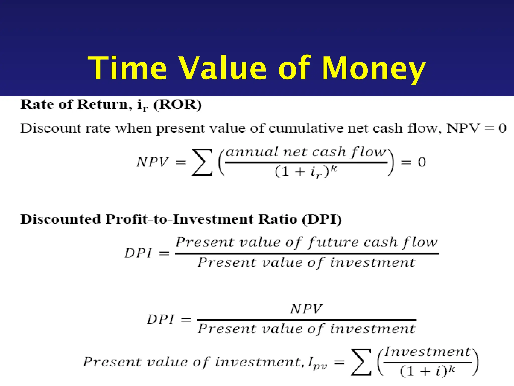 Time Value of Money
 