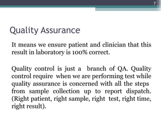 The Quality control in clinical laboratory | PPT