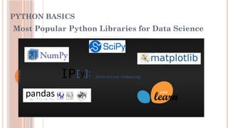 PYTHON BASICS
Most Popular Python Libraries for Data Science
 