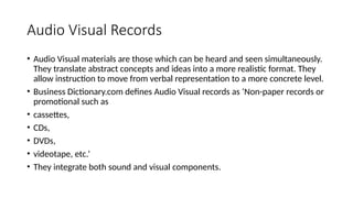 Introduction to Audio Visual Records MGT | PPTX