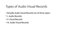 Introduction to Audio Visual Records MGT | PPTX