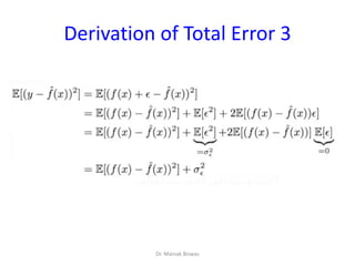 Derivation of Total Error 3
Dr. Mainak Biswas
 