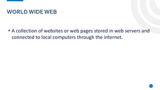 Musa Hodman
WORLD WIDEWEB
4
▪ A collection of websites or web pages stored in web servers and
connected to local computers through the internet.
 