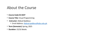 Lecture #1.ppt.pptx, Visuals Programming | PPTX
