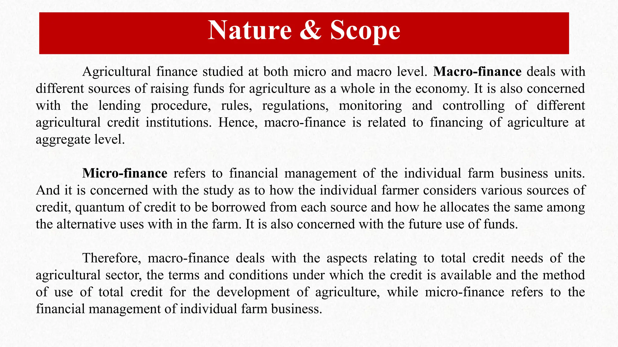 Agricultural Finance- meaning, scope and significance | PPTX