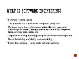 Introduction to Software Engineering part-2 | PPTX
