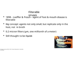 Filterable Virus What is a virus? Lecture by Prof. Vincent Racaniello • Columbia ...