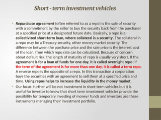 Repo Short Financial Investment anslysis and management | PPTX