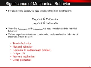 Lecture 1 STRESS AND STRAIN, Hosford Mechanical Behavior of Materials | PDF