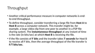 Throughput Computer Networks lecture1.pptx computer network and osi or tcp/ip model | PPTX