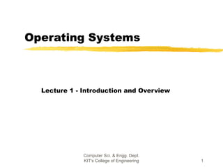 Introduction to Operating Systems for computer science students | PPT