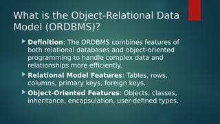 Introduction to Advanced Data Models: Object- Relational Data Model | PDF