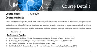 Comprehensive Calculus and Analytical Geometry Course Overview and ...