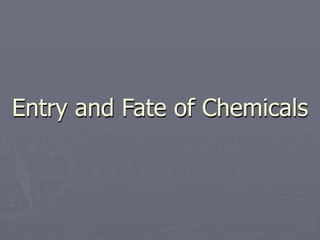 Entry and Fate of Chemicals
 