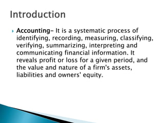 Lecture 1 accounting information system, an overview | PPTX