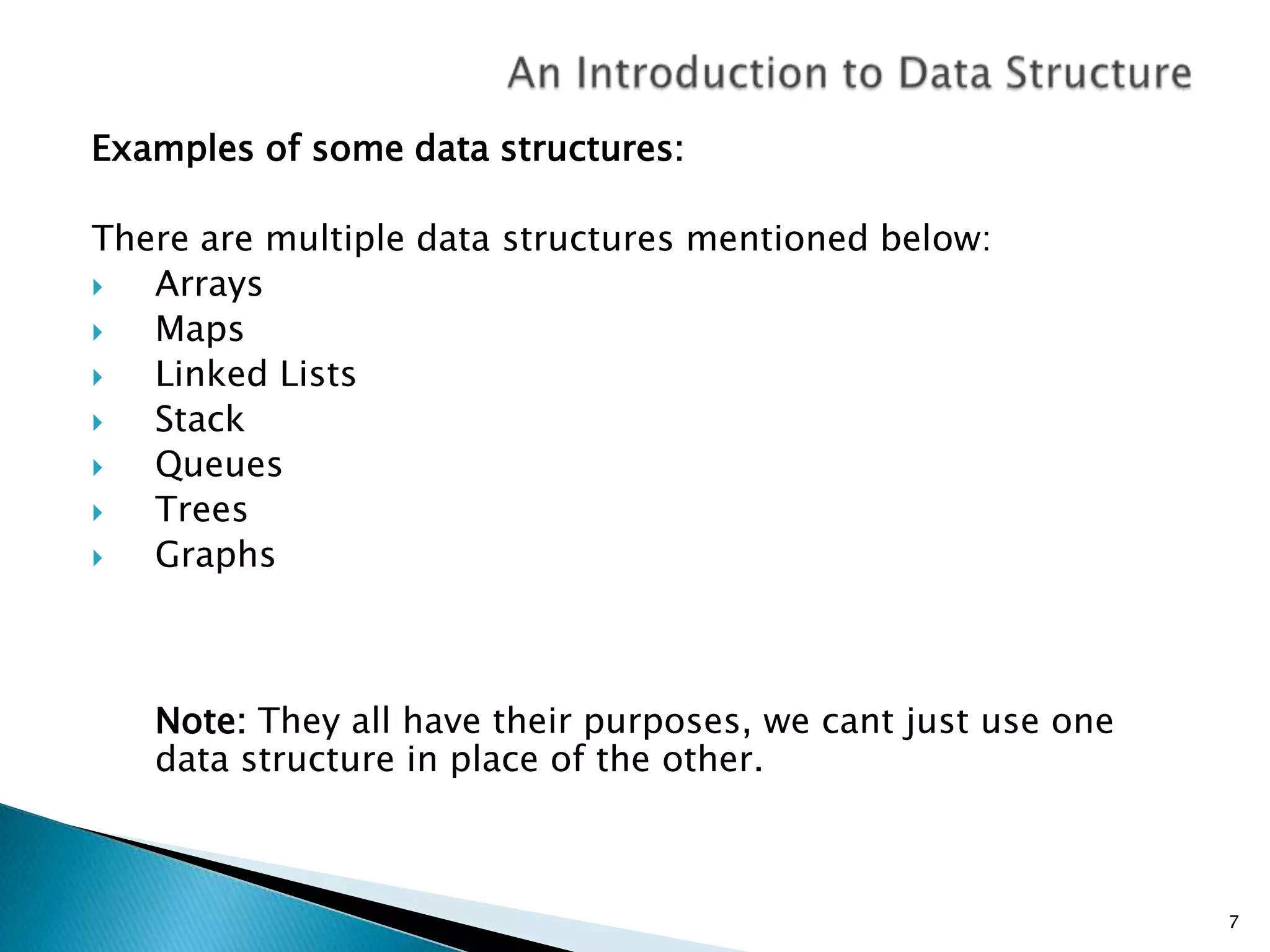 Lecture 1 an introduction to data structure | PPT