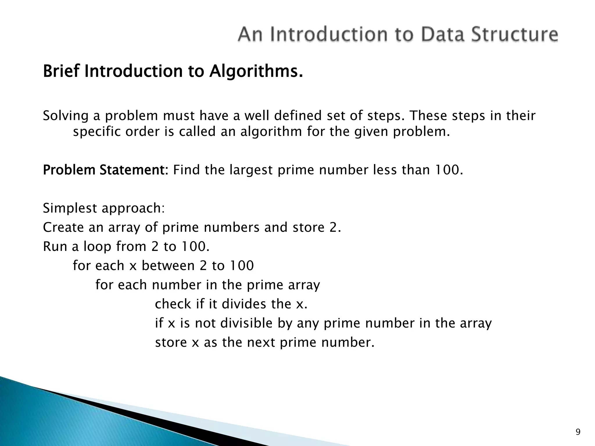 Lecture 1 an introduction to data structure | PPT