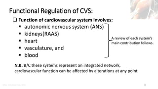 Marc Imhotep Cray, M.D.
Functional Regulation of CVS:
18
 Function of cardiovascular system involves:
 autonomic nervous...