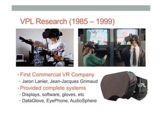 University of Washington (1989 - )
•  Human Interface Technology Laboratory (HIT Lab)
•  Founded by Tom Furness III
•  Man...