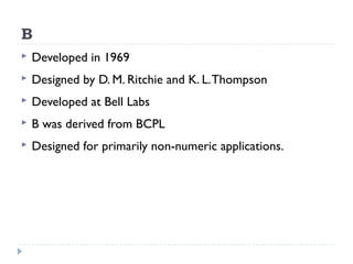 Lecture 1- History of C Programming | PPT