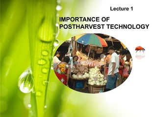 Lecture 1
IMPORTANCE OF
POSTHARVEST TECHNOLOGY
 