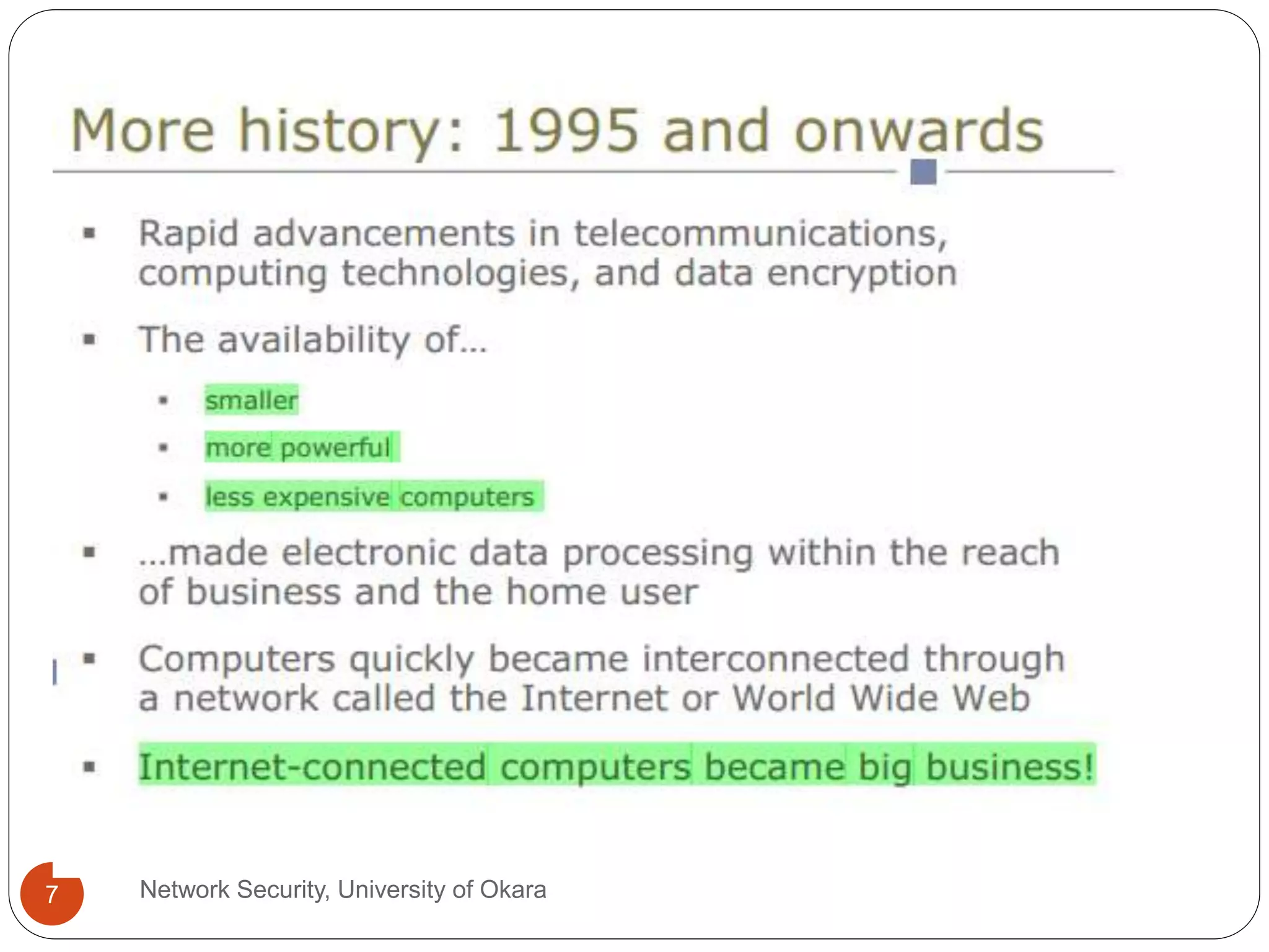 Network Security, University of Okara7
 