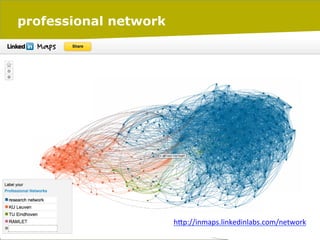 professional network

hJp://inmaps.linkedinlabs.com/network	
  
pag. 5
	
  
20/02/14

 